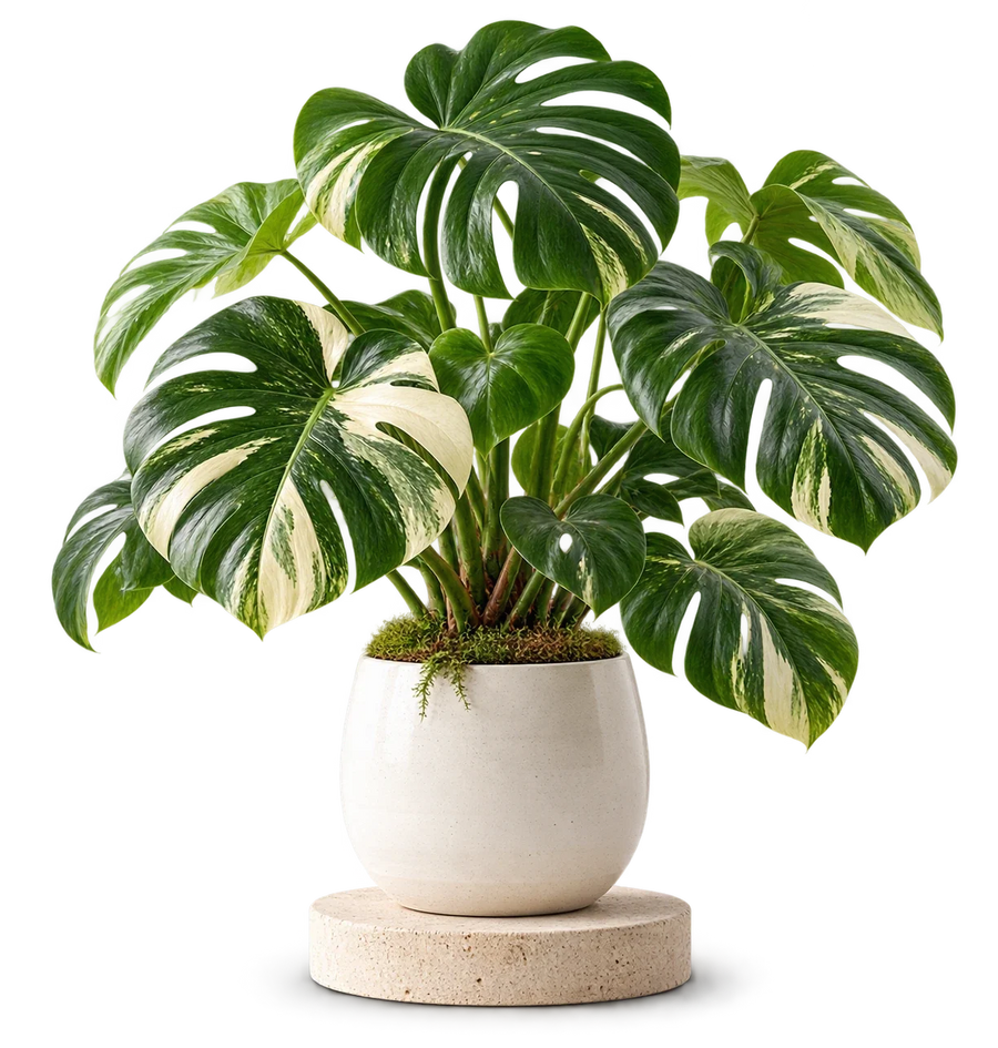 Variegated Monstera in a ceramic pot